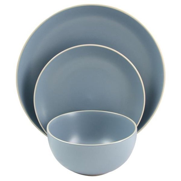 Gibson Home Gibson Home 118320.12 Rockaway Dinnerware Set; Matte Blue - 12 Piece 118320.12